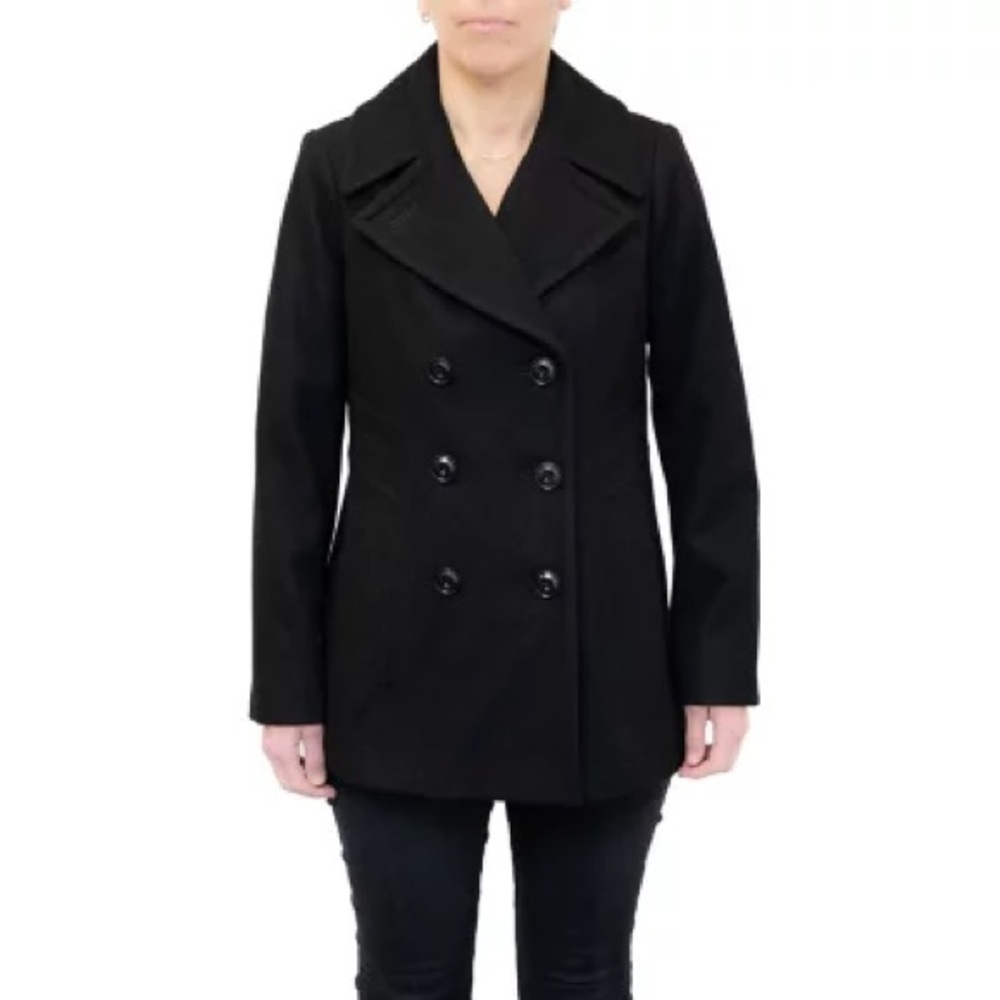 London fog women’s black wool blend Peacoat small
